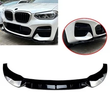Front Bumper Lip Splitter Diffuser Spoiler Guard Body Kit For BMW Gloss Black