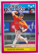 Hunter Brown 2023 Topps Throwback Thursday '88 UK Design RC #63 - PINK #'d 5/5