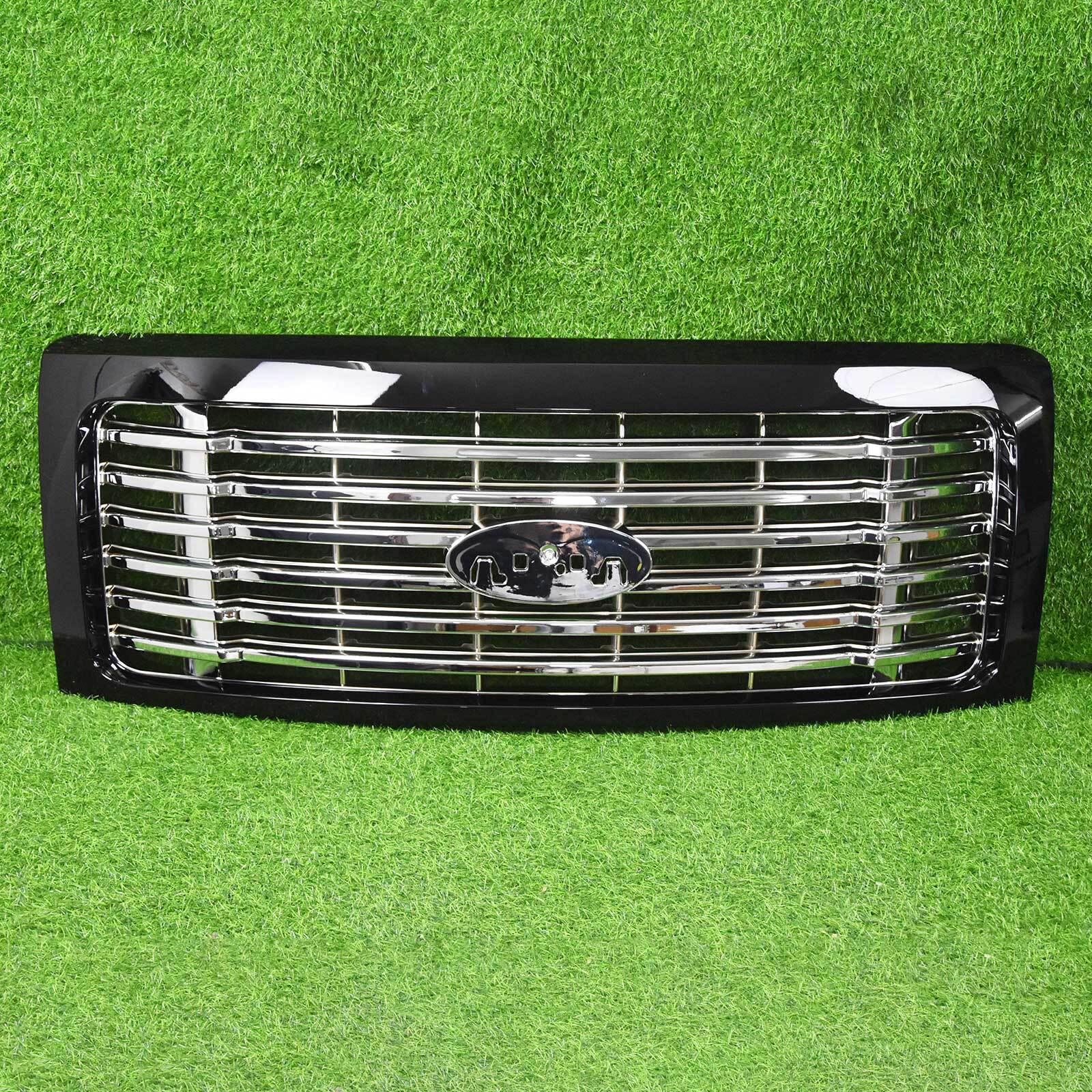 For Ford F150 F-150 2009-2014 Gloss Black & Chrome Grille Assembly AL3Z8200DPTM