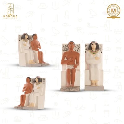 The Statues of Rahotep and Nofret, Handmade, Museum Reproduction Certificated