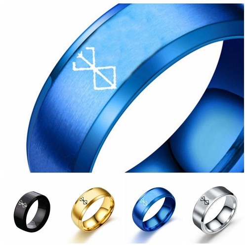 Laser Anime Peripheral Commemorative Berserk Ring Simple Anime Ring Men ...
