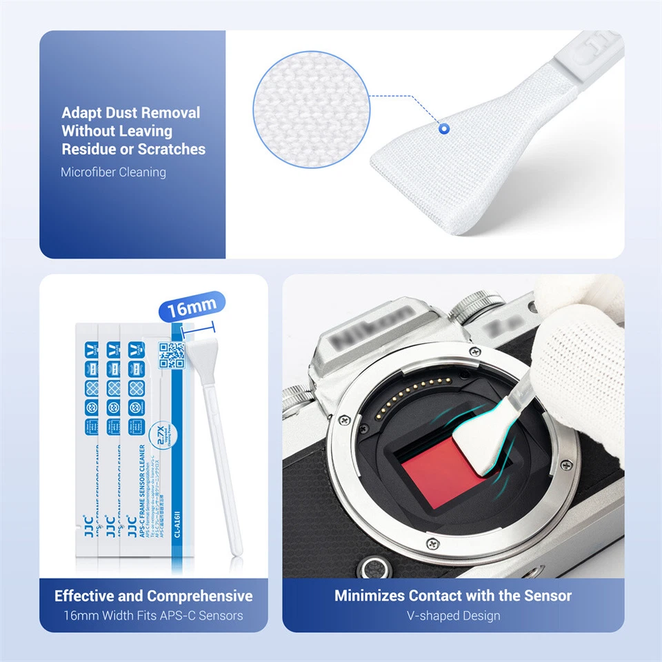 Kit de cotonetes de limpeza sensor JJC 12 peças para câmera quadro APS-C 16mm CMOS e CCD - Imagem 3 de 4