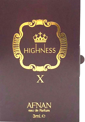 AFNAN HIGHNESS X BROWN EAU DE PARFUM VIAL SPRAY MEN 0.1 Oz / 3 ml SAMPLE SIZE!!!