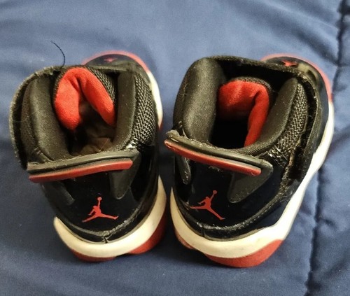 2018 Nike Air Jordan 6 Rings Black/Varsity Red/White Toddler Shoes Size 5C - Picture 4 of 5