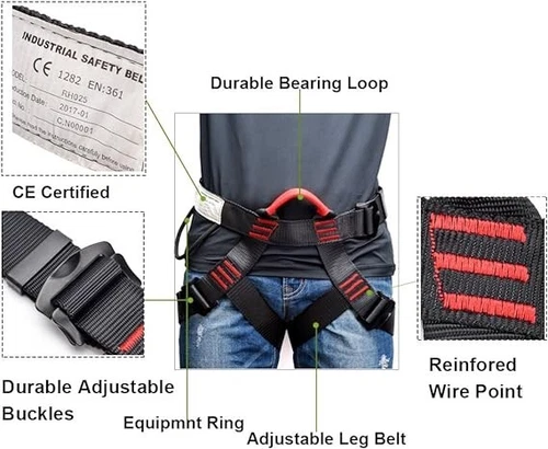 Verstellbarer Klettergurt Halbkörpergurte zur Feuerrettung Höhlenfelsen - Bild 15 von 33