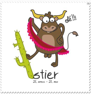 Sternzeichen Microfasertuch ''Stier'' von La Kelnet - Brillenputztuch - NEU OVP