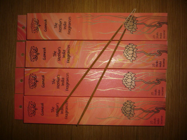 THE MOTHER'S INDIA INCENSE 4 PACKS GANESH 20 full size sticks per box