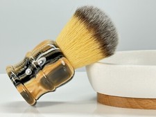 Custom Chubby Resin Shaving Brush Knott 26mm Soft Vegan Synthetic hair Gift
