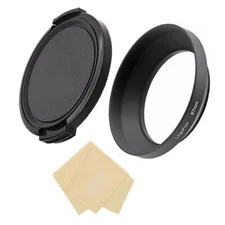 LingoFoto 67mm Wide-angle Metal Hood+86mm Side pinched Lens Cap with Lens Cloth
