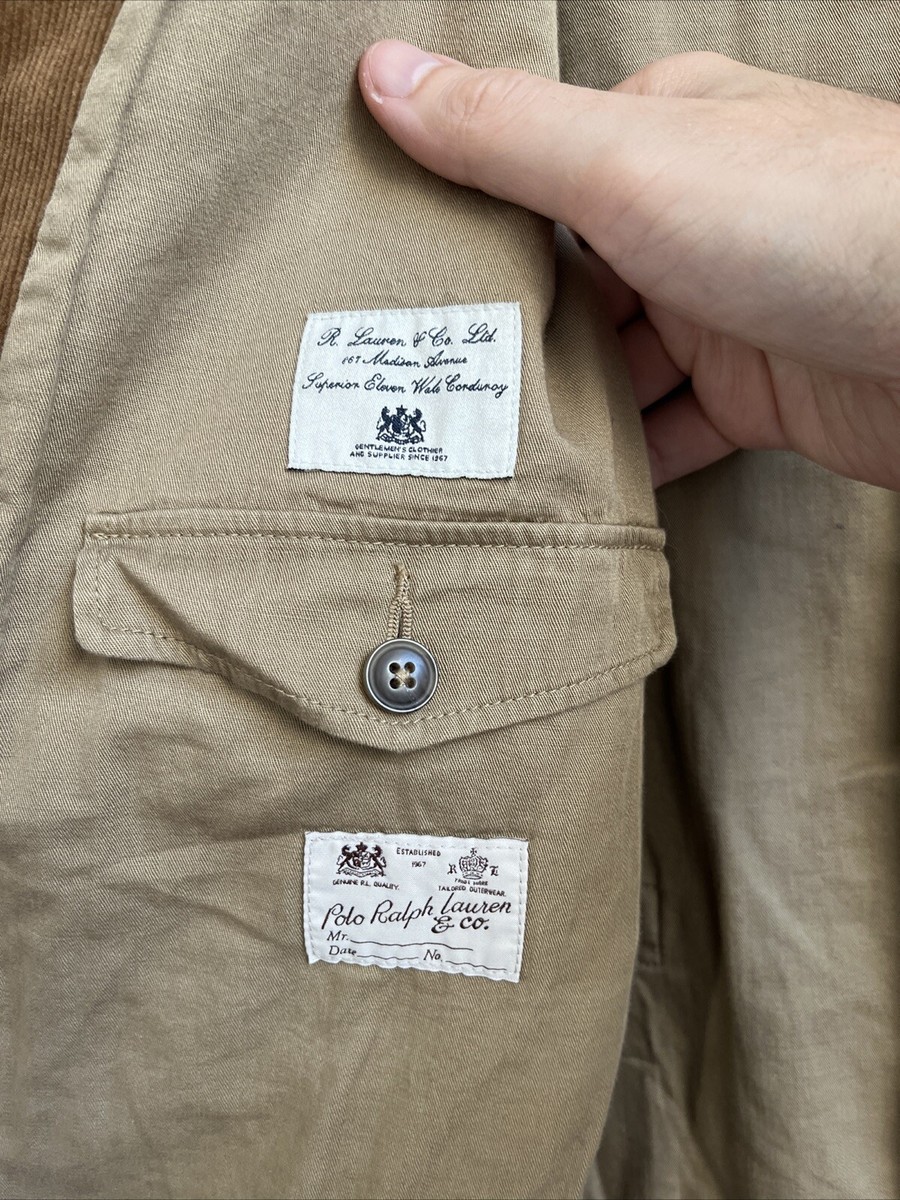 Polo Ralph Lauren Men's Corduroy Vest, Sz XL, Brown 100 Polo Ralph Lauren Men's Corduroy Vest, Sz XL, Brown 100