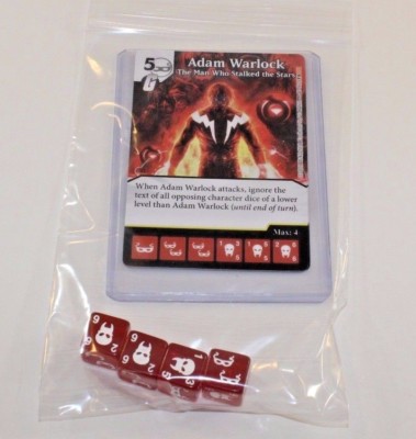 Marvel Dice Masters Guardians of the Galaxy * ADAM WARLOCK RARE Set CUR + 4 dice