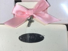 New Baby Baptism Wall Cross Gift  Blessed W / Love An Angel From Above  Pink Bow