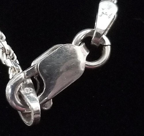 Vintage Native Indian Chief Pendant Pewter Sterling Silver 30" Long Rope Chain - Picture 6 of 8