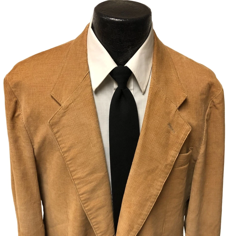 Blazer De Colección Años 70 Levis Marrón Pana Abrigo Deportivo Cordón Chaqueta SIN ESTRUCTURA 44 L Foto 2 de 4