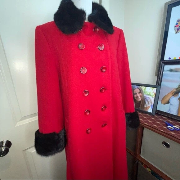 Abrigo largo de lana de piel genuina vintage J. Percy para Marvin Richards 10P Foto 4 de 4