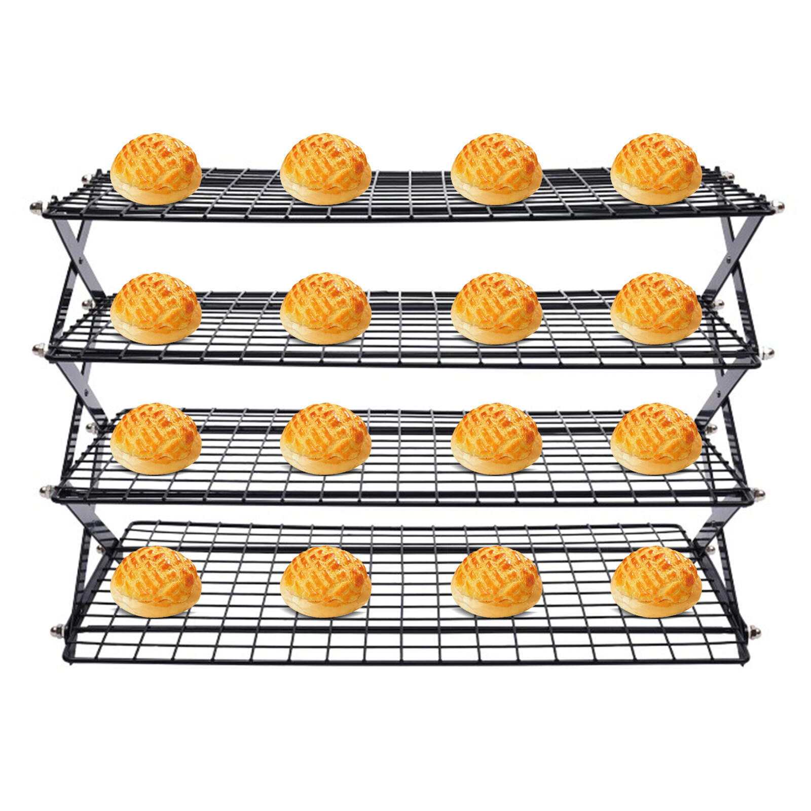 4 Tier Collapsible Cooling Rack Baking Cookie Rack Stackable Cooling Bakeware