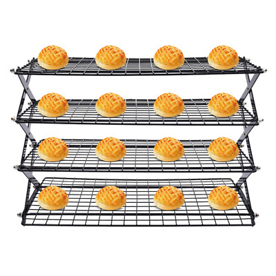 4 Tier Collapsible Cooling Rack Baking Cookie Rack Stackable Cooling Bakeware