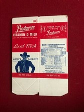 1965 Hopalong Cassidy, "Unused" Vitamin D Milk Carton Scarce / Vintage