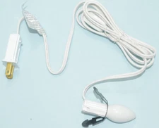 New C7 Replacement 5' Light Cord w/ socket,clip,switch,fused plug for Ceramics