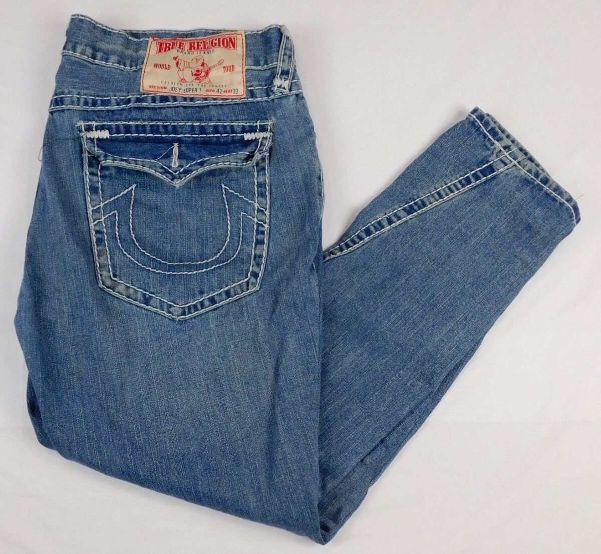 True Religion Joey Super T Blue Denim Jeans Row 42 Seat 33 W True Religion Joey Super T Blue Denim Jeans Row 42 Seat 33 W