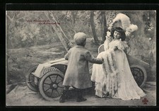 Postcard Une Promenade en Automobiles 