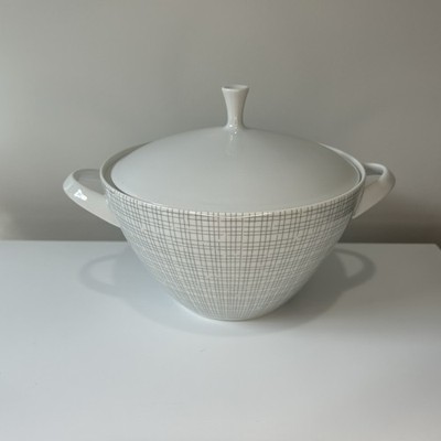 Arzberg 2025 Goldene Medaille Gray Filigran Lidded Serving Bowl Porcelain 1950s