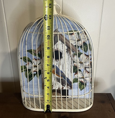 RARO "Box Watch" French Country Half Wall Birdcage di Dempsey Essick Bluebird NC - Foto 9 di 10