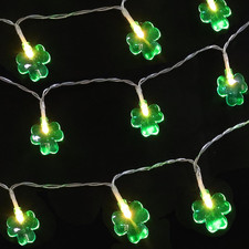 St Patricks Day String Lights Decorations,10Ft 30 LED Green Shamrock St. Patrick
