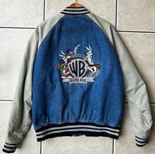 Vintage Warner Bros Studio Store Looney Tunes Denim Varsity Jacket XXL Grail