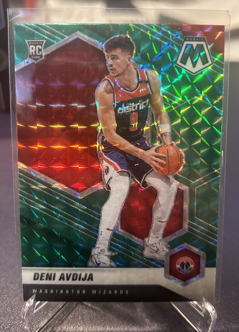 2020-21 Panini Mosaic - Rookie Deni Avdija #217 Green Mosaic Prizm (RC)