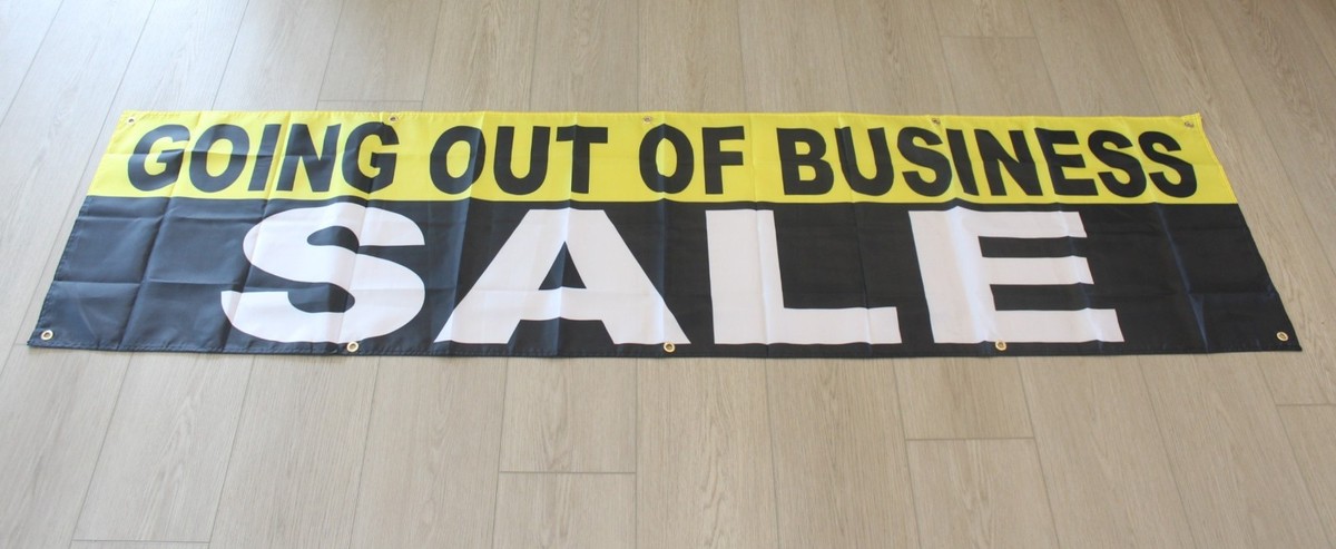 Going Out of Business Sale Banner Flag Big 2x8 ft Liquidation Everything Must Go View 4
