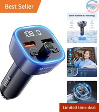 Bluetooth 5.3 FM Transmitter Car Adapter, Wireless Radio Adapter, Wireless FM...