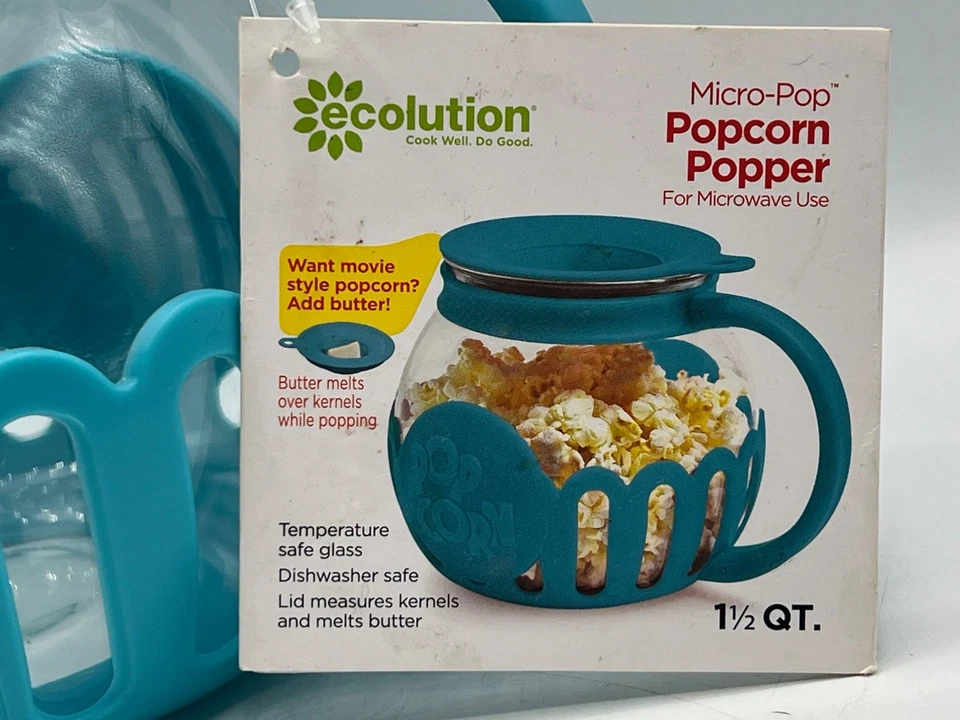 Ecoolution Micro-Pop Palomitas Popper, Vidrio Borosilicato, 1,5 Cuartos Foto 2 de 4