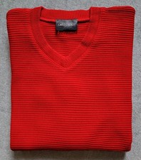 Carlo Colucci Pullover Fledermausärmel 80% Baumwolle Gr. 56 Rot