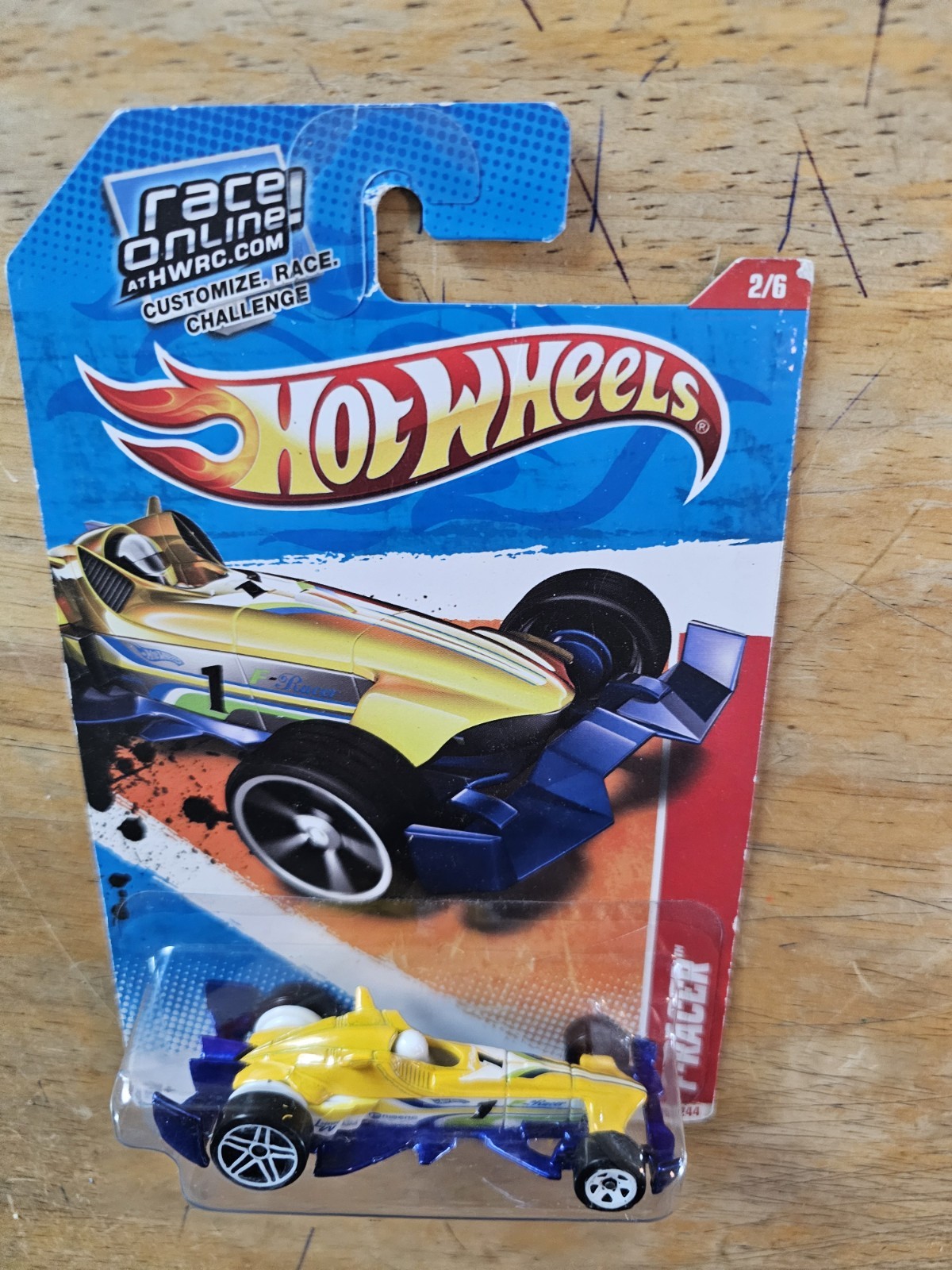 Hot Wheels F-Racer, Yellow; 2011 Thrill Racers-Raceway Series 2/6