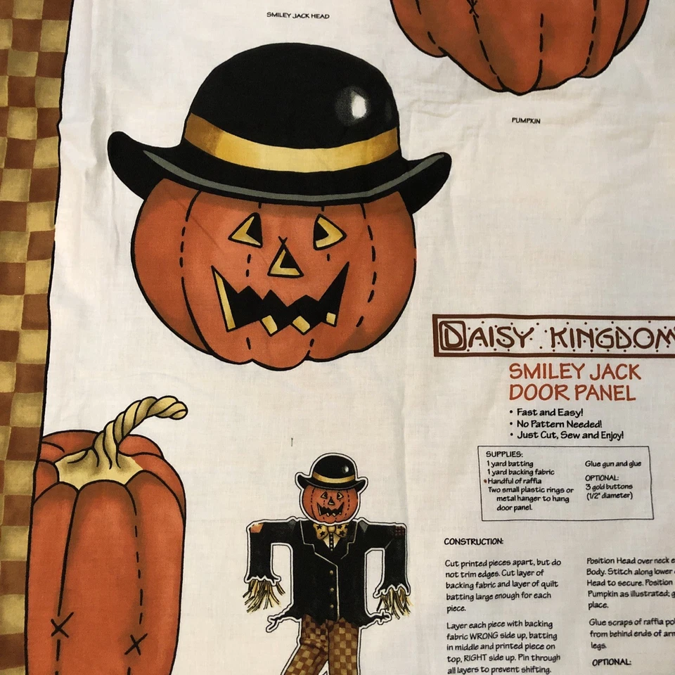 Daisy Kingdom Cut and Sew Smiley Jack Door Panel Jack-o-lantern Pumpkin - Image 3 of 4