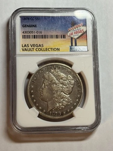 1878-CC $1 Morgan Silver Dollar NGC Genuine Las Vegas Vault Collection Looks XF