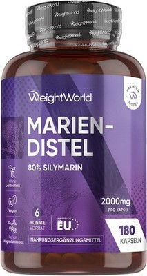 Mariendistel 2000mg - 180 Vegane Kapseln - 6 Monate Vorrat