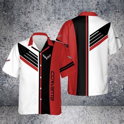 *SALE* Custom Name Corvette C7 Logo 3D Hawaiian Shirt Size S-5XL