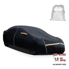 Car Cover Waterproof All Weather for 185" 185  70  59 inch 3L Sedan Black