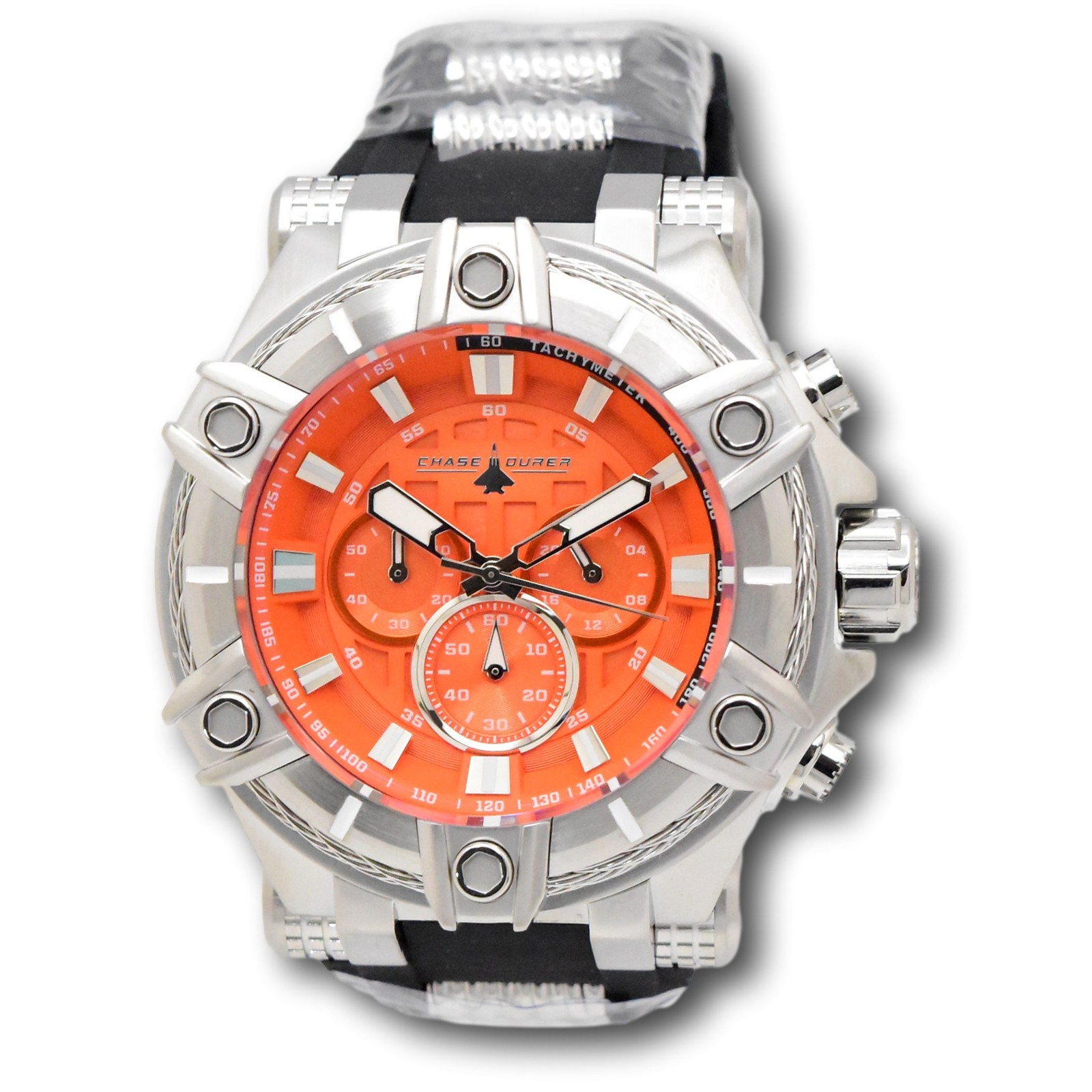 Chase Durer Invicta Men's 52mm Orange Dial Chronograph Watch CDW-0135