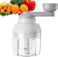 Multi-Functional Manual Food Processor Vegetable Chopper, Hand-Powered Handle On