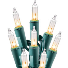 100 Classic Clear Christmas Tree Lights 21 ft Indoor Outdoor String Decoration