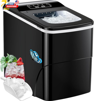 Portable Countertop Ice Maker 26Lbs/24hrs Bullet Ice Scoop & Basket Included NEW