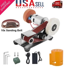 Mini Electric Belt Sander DIY Polishing Grinding Machine Cutter Edges Sharpener