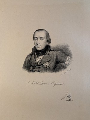 Lithographie von 1830. Louis Antoine Henri de Bourbon. Delpech (imp.):