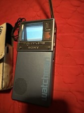 Vintage SONY WATCHMAN FD-20A Mini Portable TV VHF UHF Stereo W/ Great Conditions