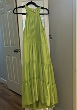 Elie Tahari  Women's Sleeveless Lime Colored Maxi Dress Size 6
