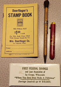 Vintage La Crosse WIS Advertising First Federal Badger Corrugating Knife Rubber