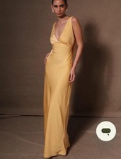 Meshki Women's Nadia Maxi Sadin Dress In Lemon Yellow Size S